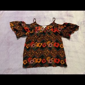 Patrons of Peace Cold Shoulder Top, Size S